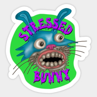 Stressed Bunny More Green Sticker